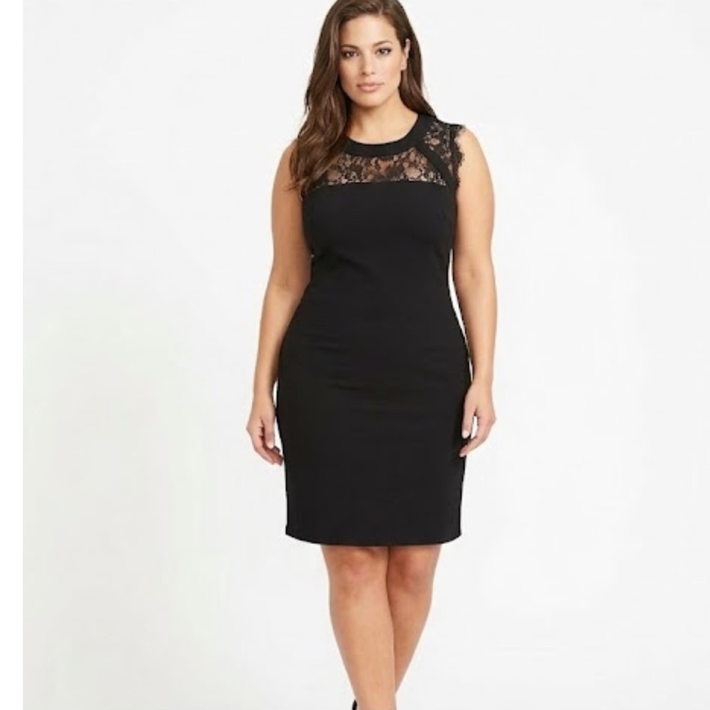 Ashley Graham Black Lace Dress